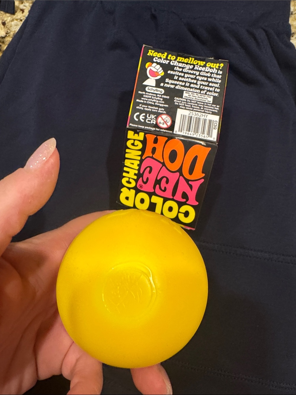 NeeDoh Yellow Color Change Stress Ball - Sensory Toy/ Squishy - Picture 5 of 5